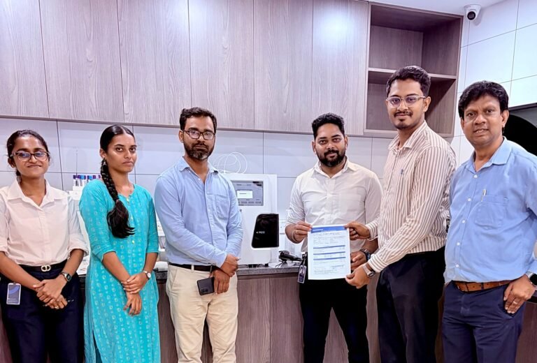 Installation certificate handover for the ULTRA C20 HPLC at Altius Multispeciality Hospital