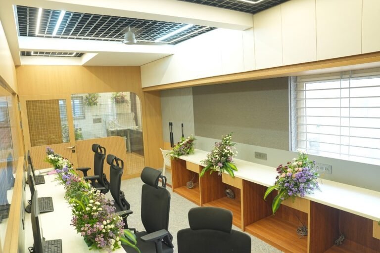 Workstations at the Milap International office