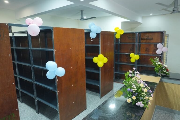 Stock racks at the Milap International stores
